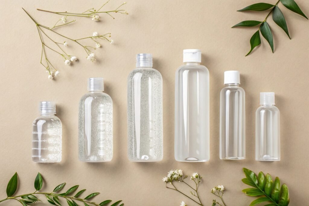 Variety of plastic bottle sizes