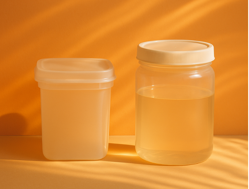 Different types of food-grade plastic containers